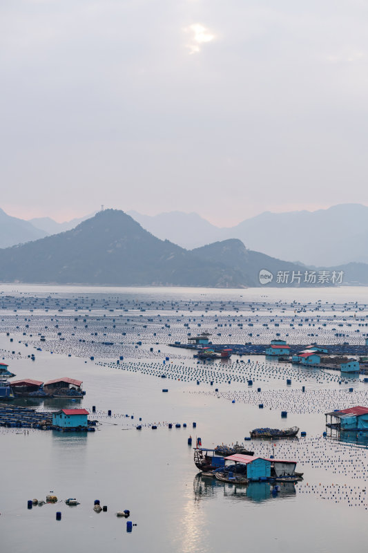 福建宁德霞浦东壁三沙码头平静海上养殖场