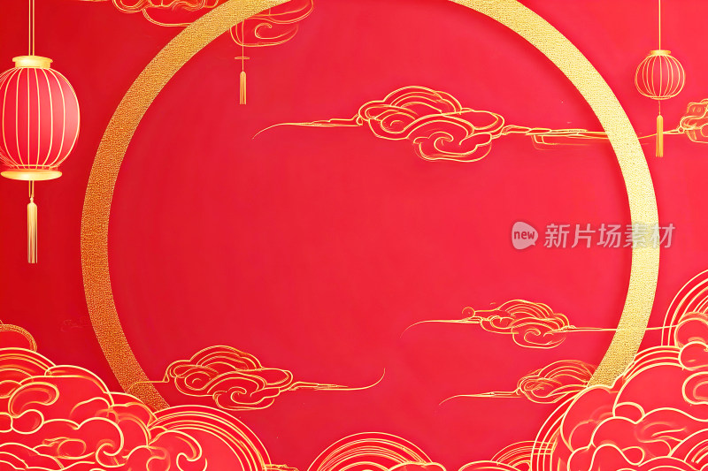 灯笼红色喜庆新年背景