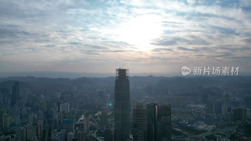 航拍贵阳大景贵阳城市天际线