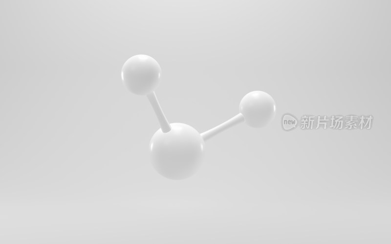 白色背景下的分子模型 3D渲染