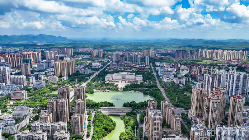 广西来宾城市建设城市大景航拍