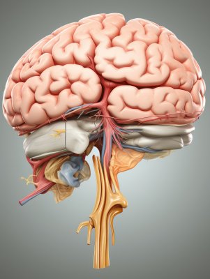 医学科普插图，人类大脑组织结构