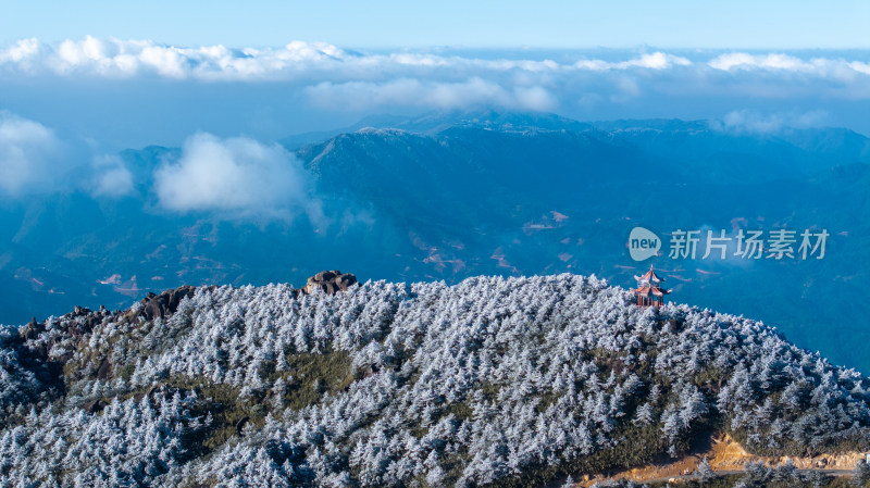 唯美高山日出云海冬季雾凇森林美景大好河山