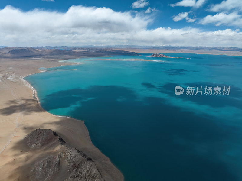 西藏阿里羌塘无人区色林措高空航拍