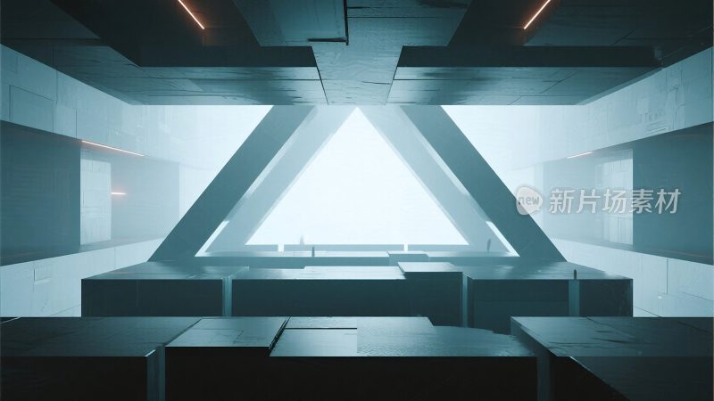 未来感抽象室内空间场景