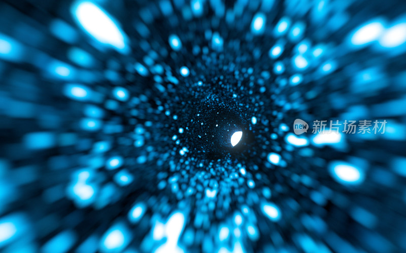 科幻感粒子隧道 3D渲染