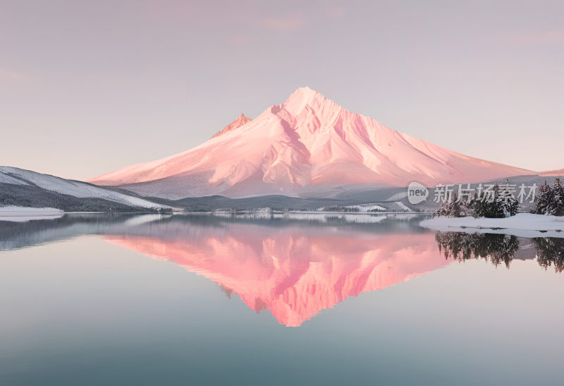 粉色梦幻雪山