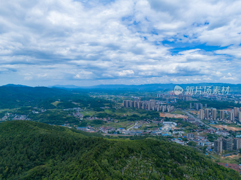 湖南怀化城市建设绿化航拍图