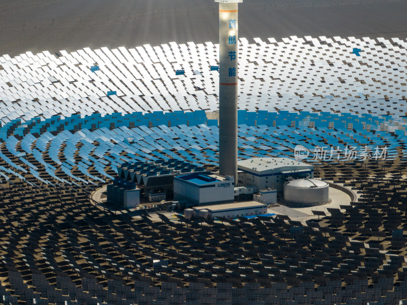 甘肃敦煌熔岩塔式光热电站航拍