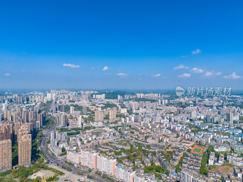 四川自贡城市建设航拍图