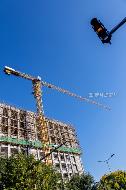 城市建筑工地起重机塔吊