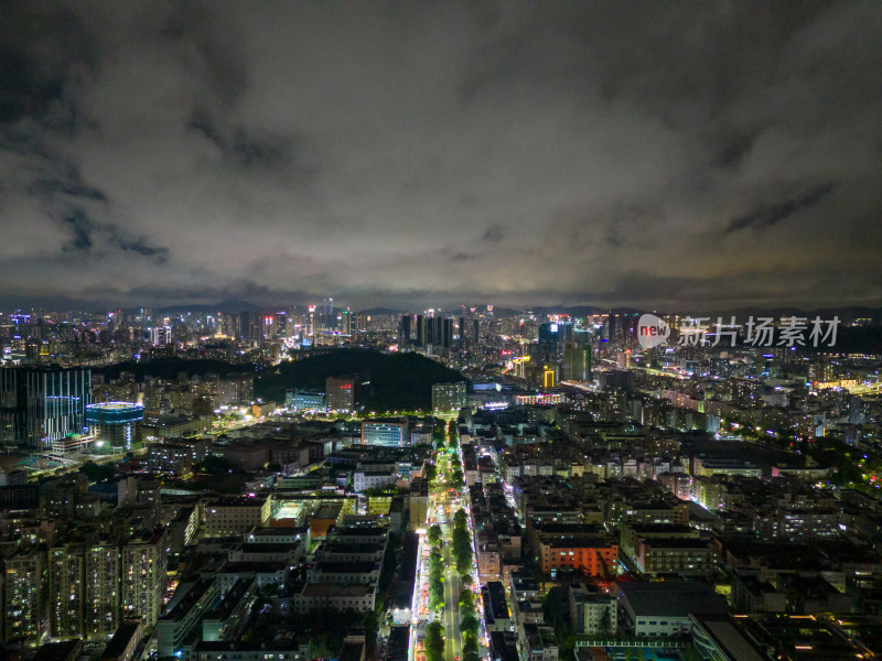 深圳城市大景夜景航拍图