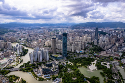 温州城市风光大景航拍图