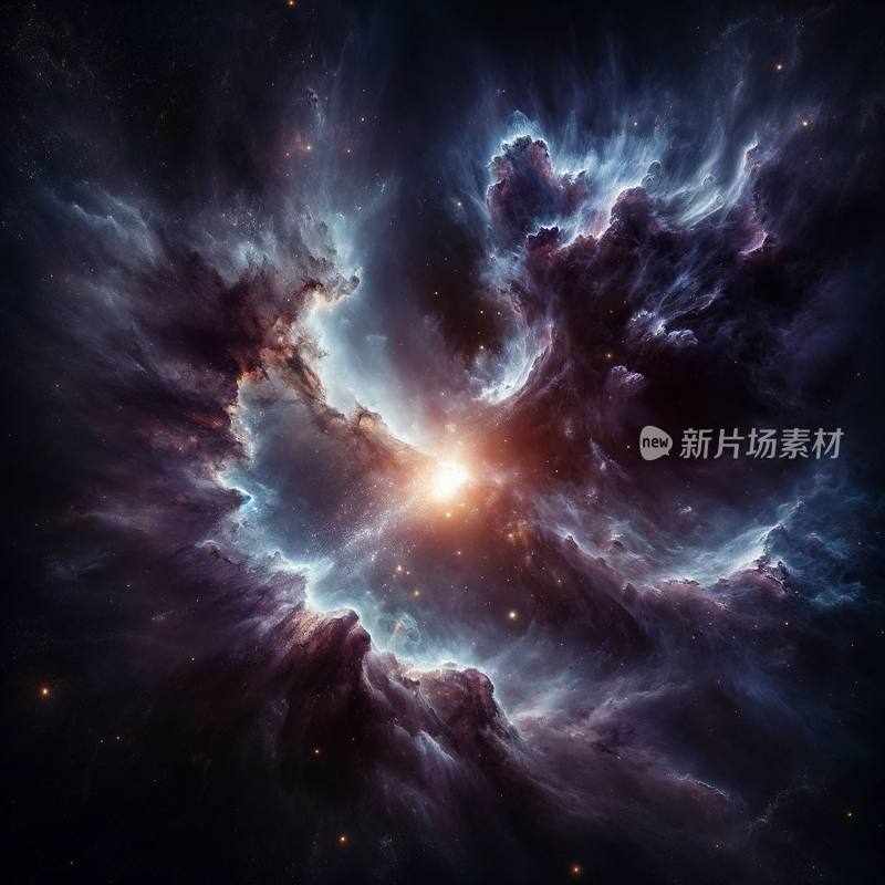 太空中两个星云碰撞