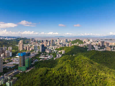 珠海市吉大城市风光蓝天航拍