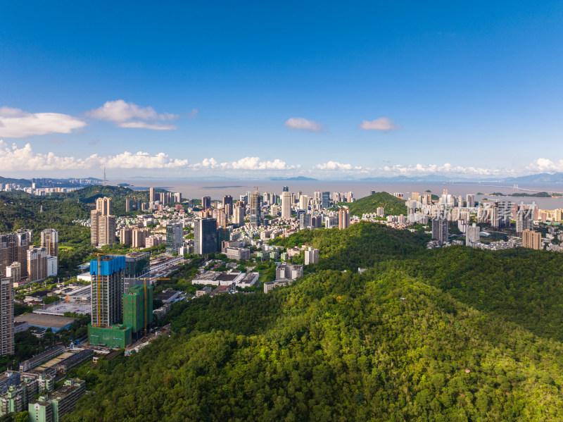 珠海市吉大城市风光蓝天航拍