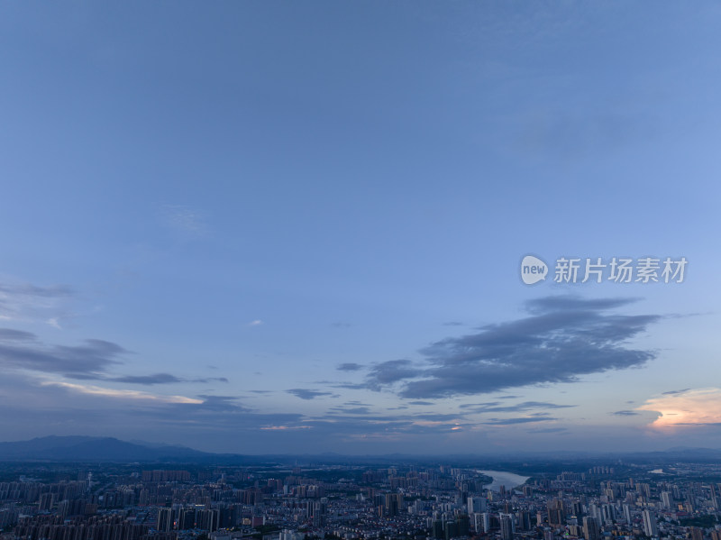 日落蓝调时刻 湖南衡阳开发区 城市风光