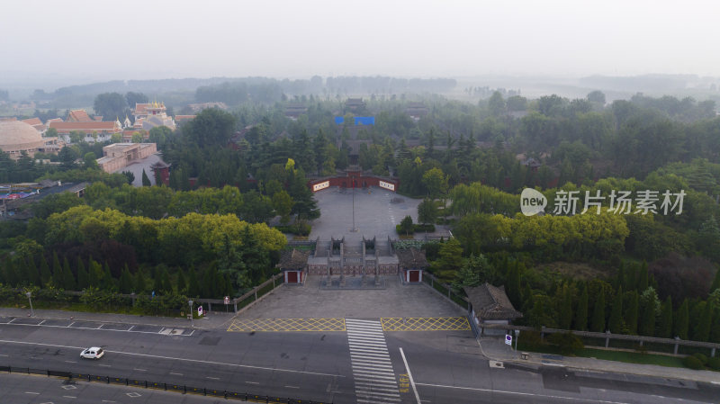 河南省洛阳市白马寺晨曦航拍