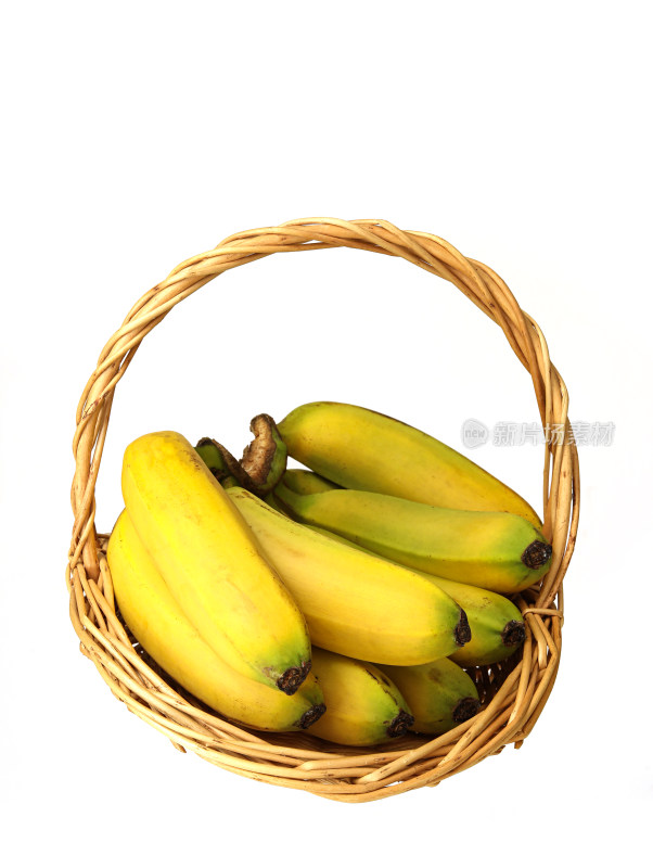 一串新鲜水果香蕉的白底图