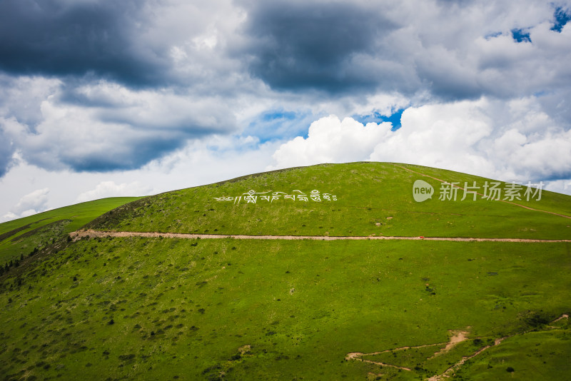 青翠山峦下的广阔草原