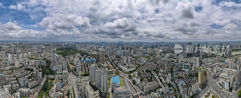 广西南宁城市风光全景图航拍