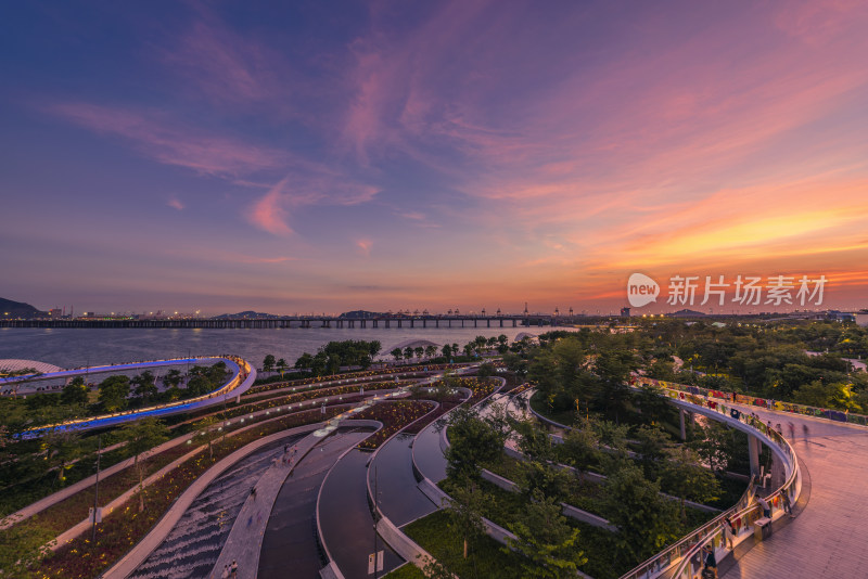 深圳宝安欢乐港听水台日落2