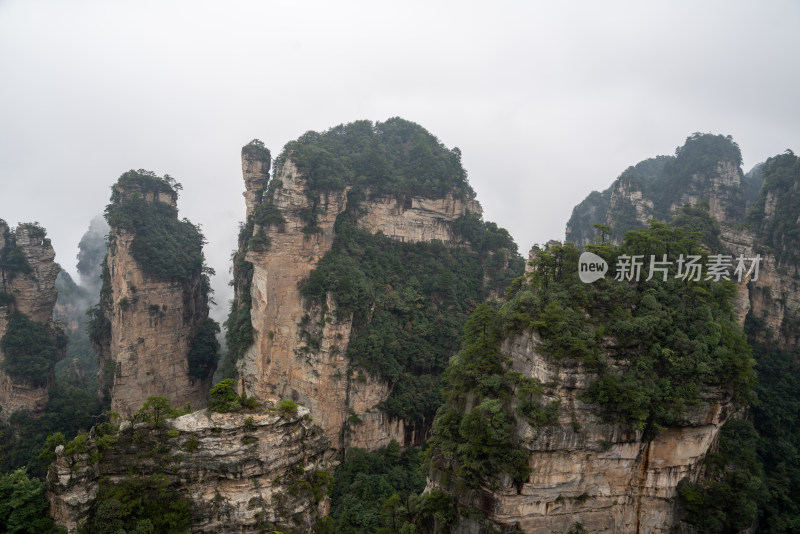 云雾缭绕的张家界奇峰异石景观