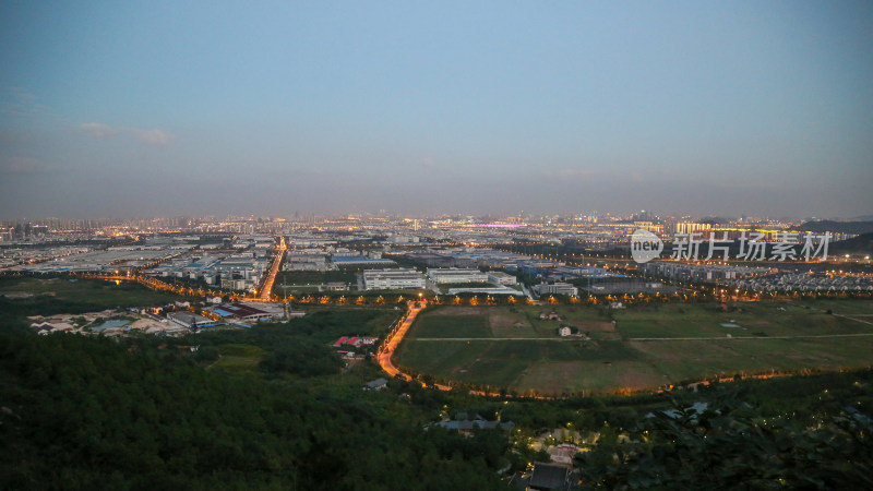 俯瞰苏州新区城市灯光