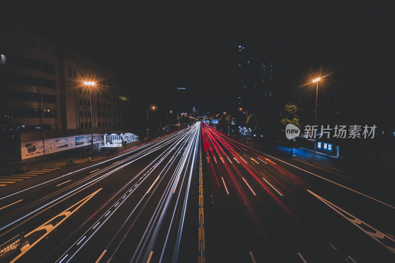 成都清江东路车流车轨都市夜景