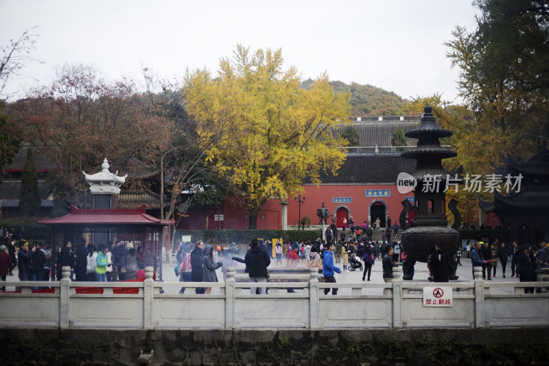 南京栖霞山枫叶景观实拍