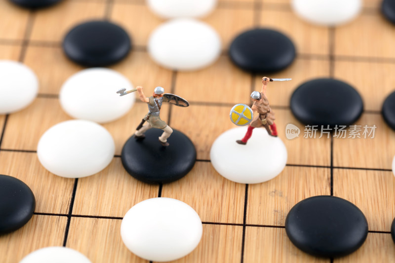 微缩创意中国围棋双方博弈