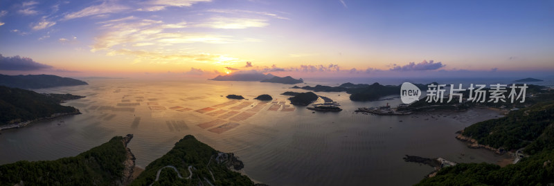 霞浦三沙花竹村海上滩涂日出朝霞自然风光