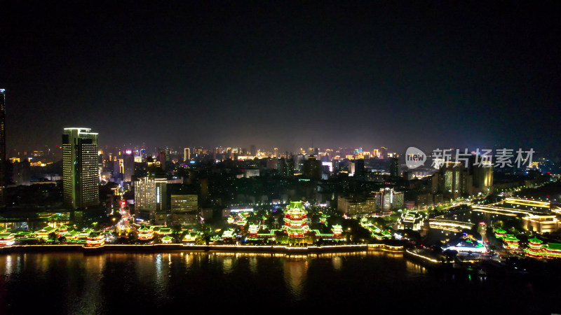 南昌滕王阁红谷滩夜景