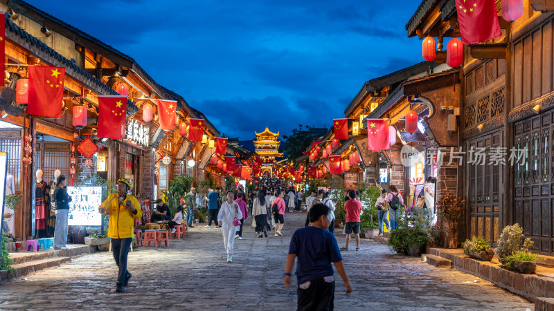 国庆四川凉山彝族自治州西昌建昌古城夜景