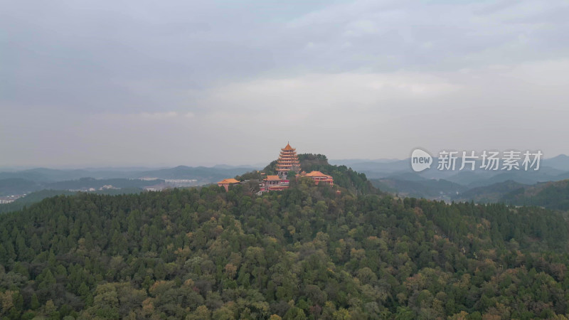 航拍四川遂宁灵泉寺风景区