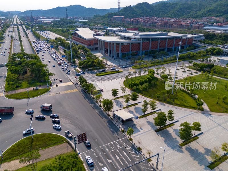 泉州站周边建筑交通航拍图