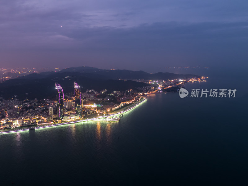 福建厦门城市夜景航拍