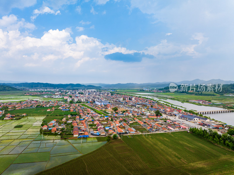 中国辽宁抚顺永陵镇航拍乡村全景