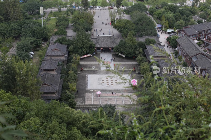 俯瞰四川自贡荣县大佛寺古建筑