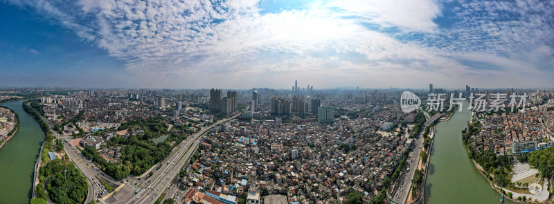 广东东莞城市风光航拍全景图