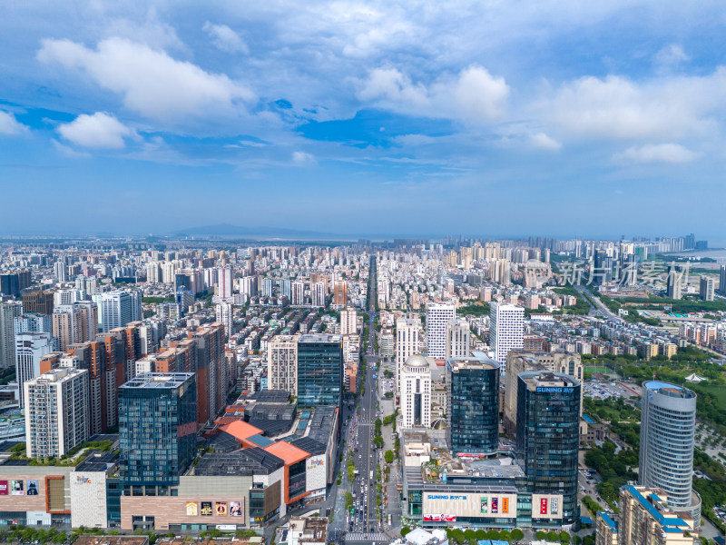 广东汕头时代广场苏宁广场万象城航拍图