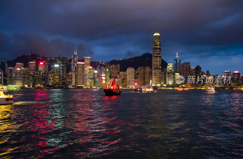 中国香港维多利亚港夜景