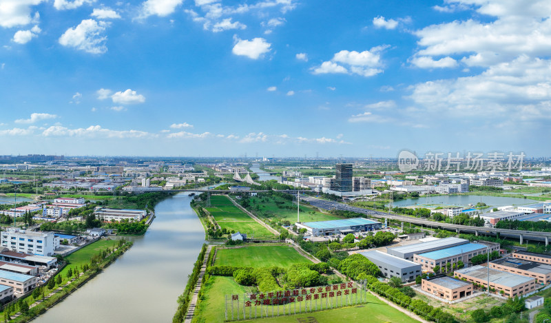 航拍昆山城市乡村建筑风光大景