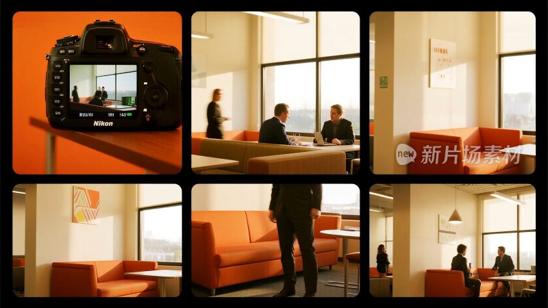 办公室内商务人士交流场景