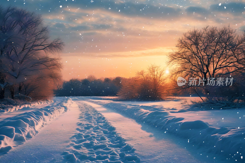 冬天风景大雪背景