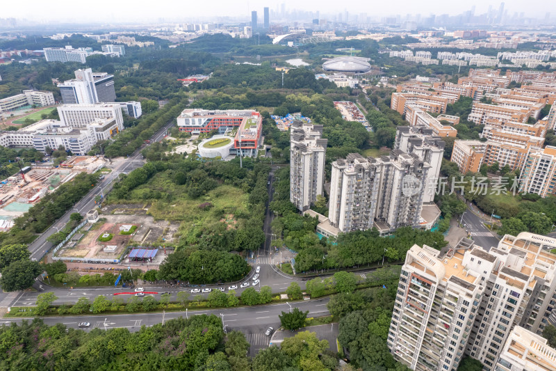 广州大学城城市风光航拍摄影图