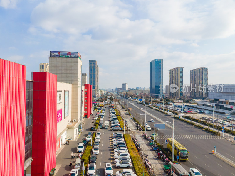 青岛即墨批发服装城商业区建筑及街道景观