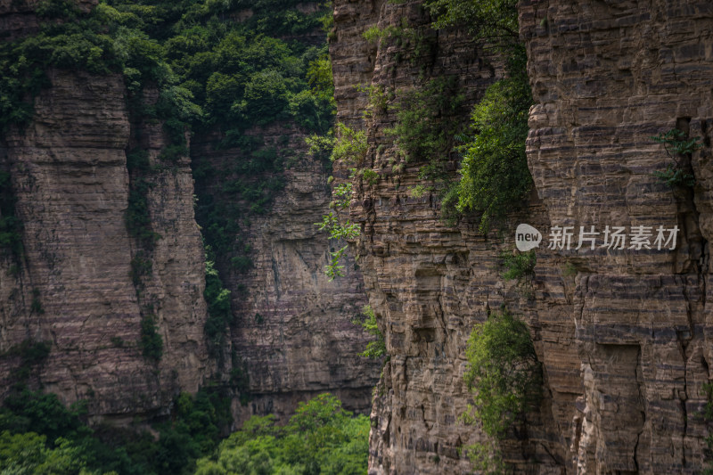 太行山山谷岩石悬崖自然风景