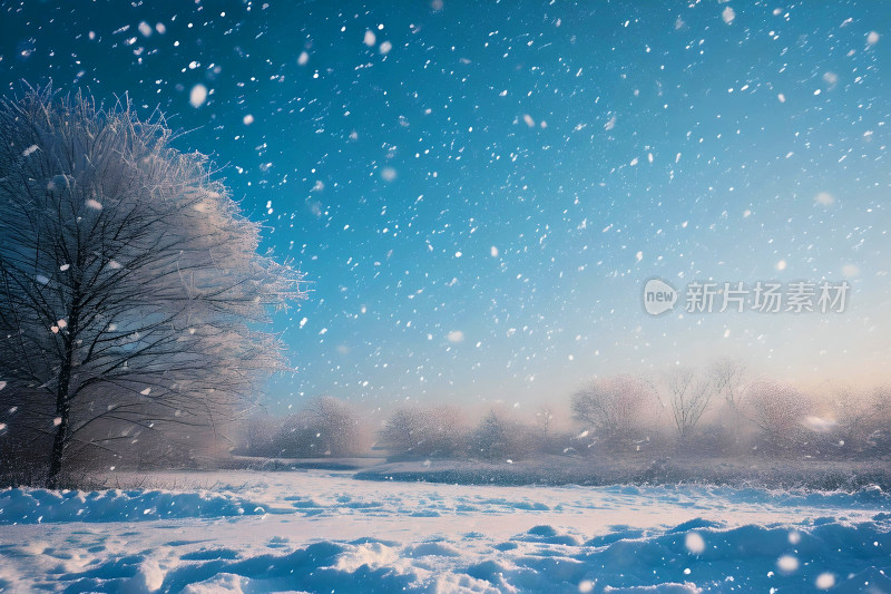 冬天风景大雪背景