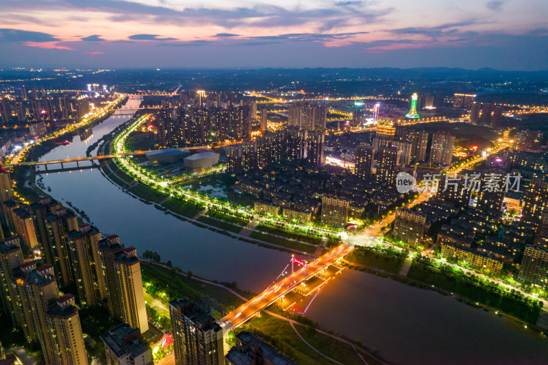 湖南衡阳衡州大道湘江大桥夜景